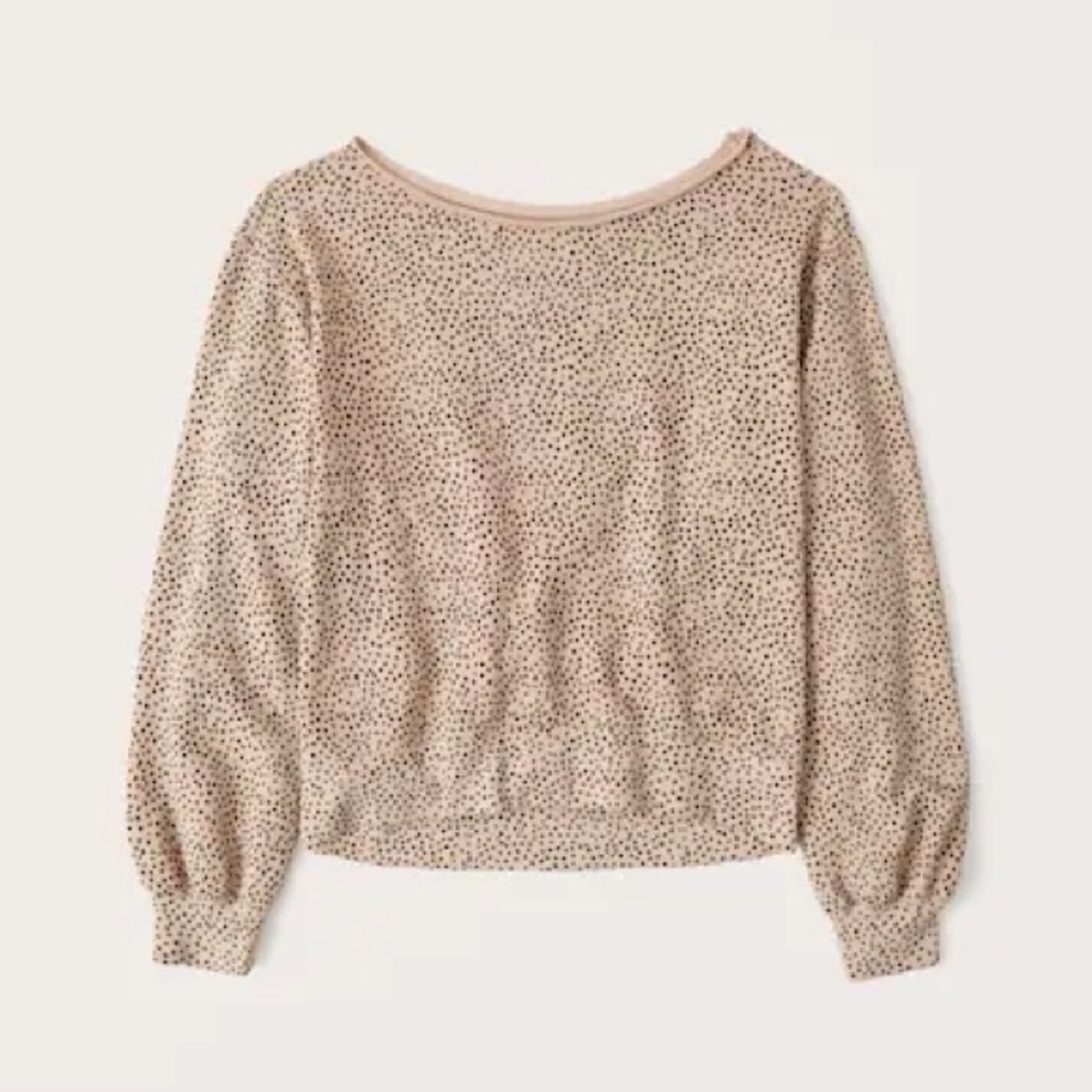 Abercrombie & Fitch Tan Polka Dot Sweatshirt - Picture 2 of 3